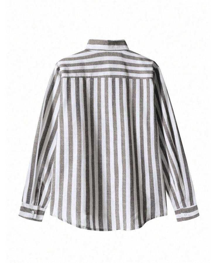 Camisa slim manga larga