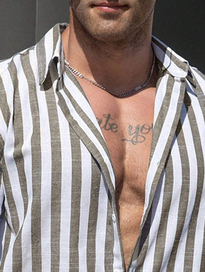 Camisa slim manga larga